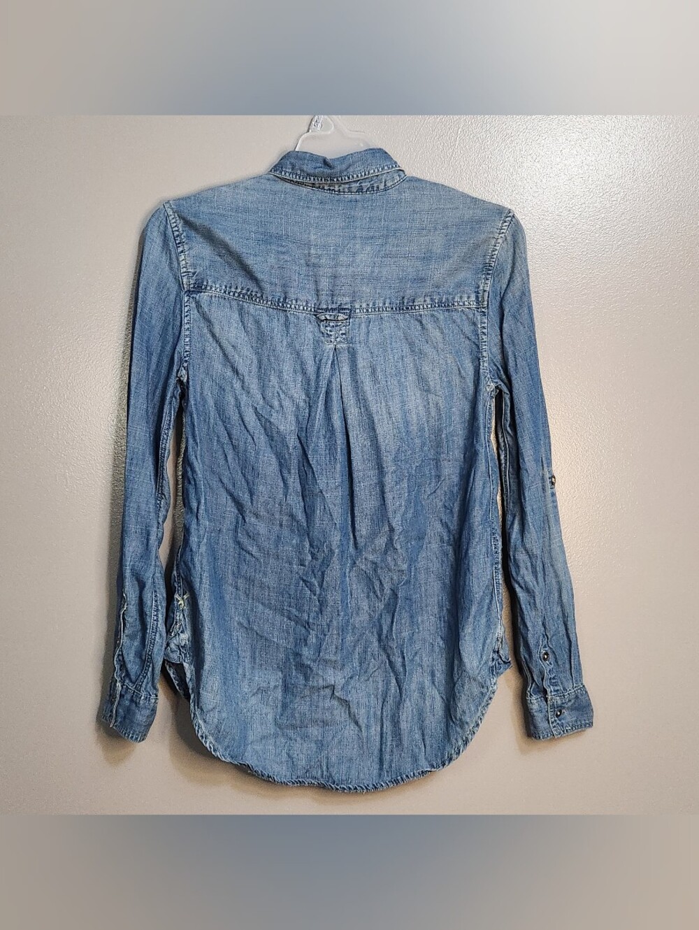 American Eagle Womens Light Blue Denim Button-Up Shirt Size XS - Picture 9 of 12
